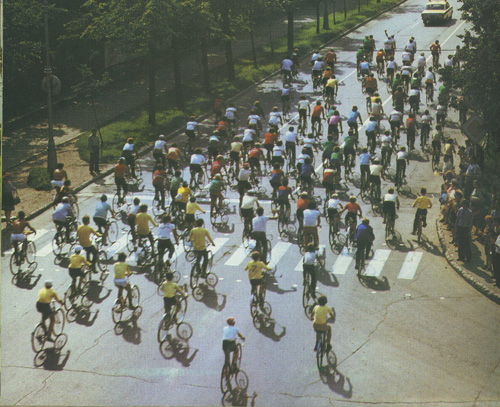 Велопробег в Великом Новгороде в 1980-ых годах