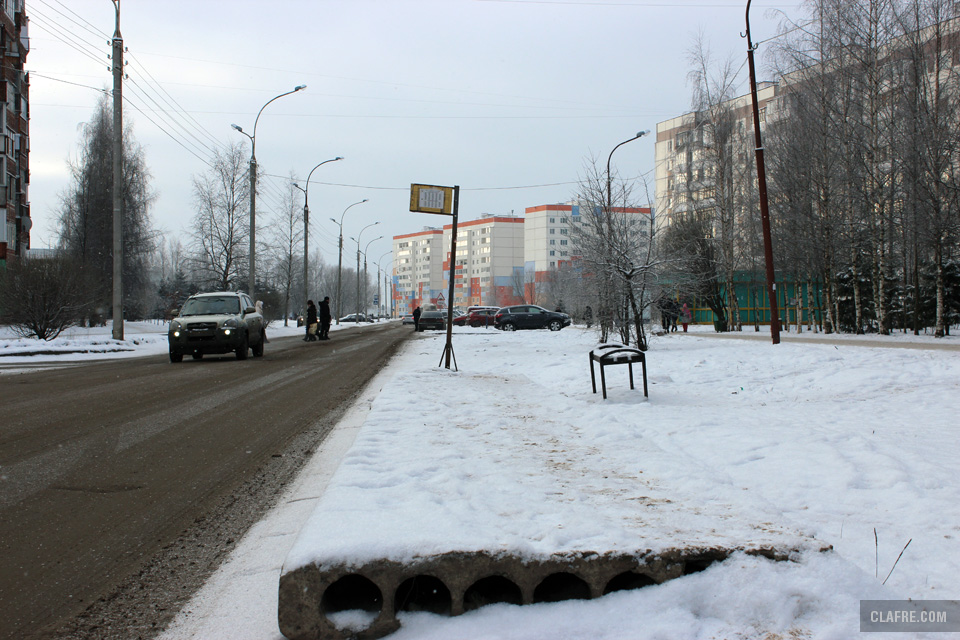 Автобусная остановка на улице Коровникова