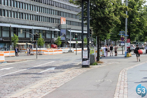 Велодорожки в Хельсинки мирно соседствуют с тротуарами