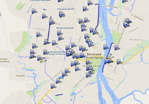 Велосипедная карта Великого Новгорода