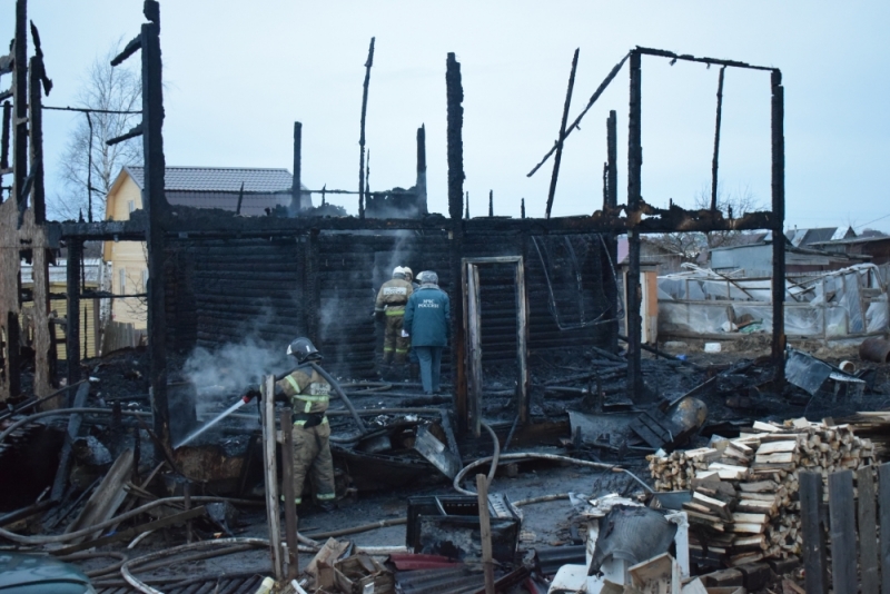 Пожар в деревне Волотово