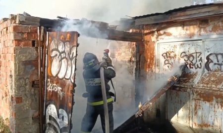 Пожар в гаражах