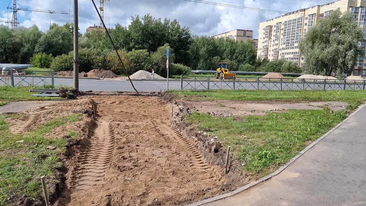 Устройство тротуара на Кочетова