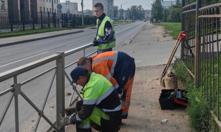 Установка ограждений на Советской Армии