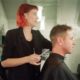 Man getting a haircut in a salon