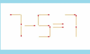 Головоломка со спичками — равенство 7-5=7 с ошибкой