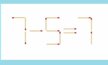 Головоломка со спичками — равенство 7-5=7 с ошибкой