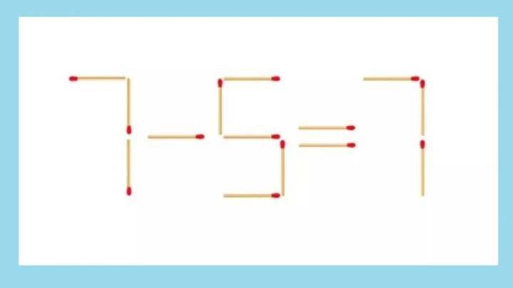 Головоломка со спичками — равенство 7-5=7 с ошибкой