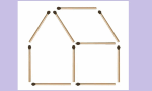 Домик, сложенный из спичек — головоломка на перестановку