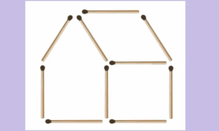 Домик, сложенный из спичек — головоломка на перестановку