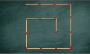 спираль из спичек, из которой нужно сделать два квадрата