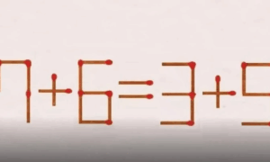 Головоломка со спичками — уравнение 7+6=3+5 с ошибкой