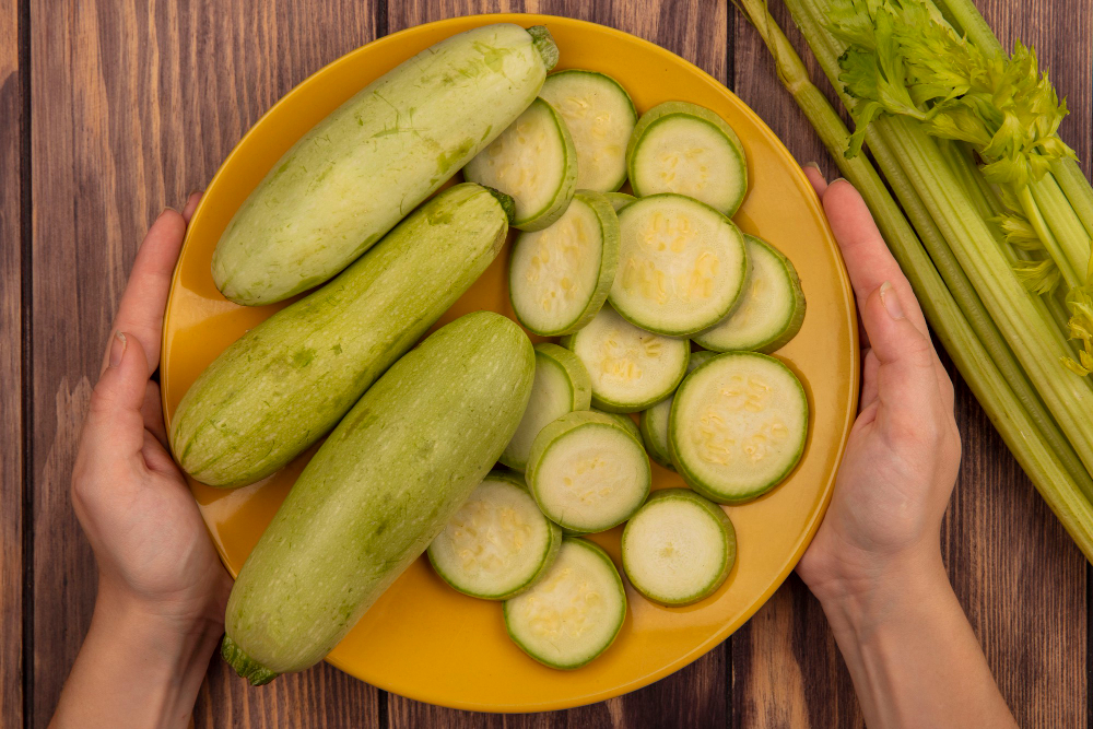 Chopped courgette to make a jam