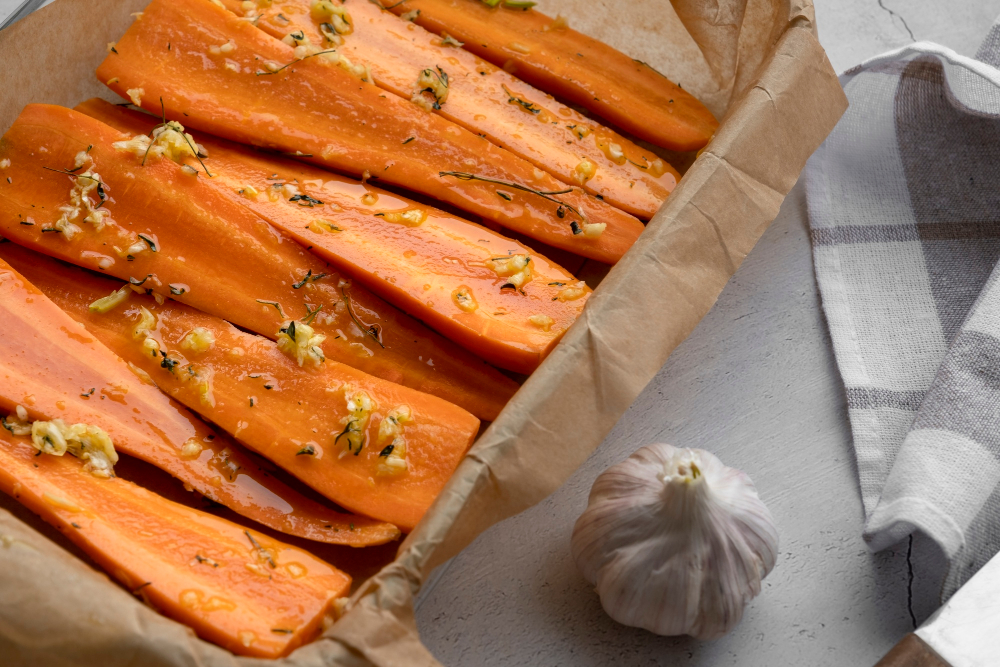 Морковь запечённая с чесноком