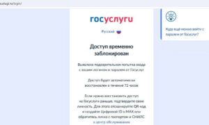 Скрин с заблокированного сайта Госуслуг