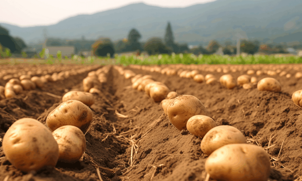 картошка на грядке