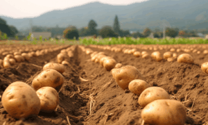 картошка на грядке