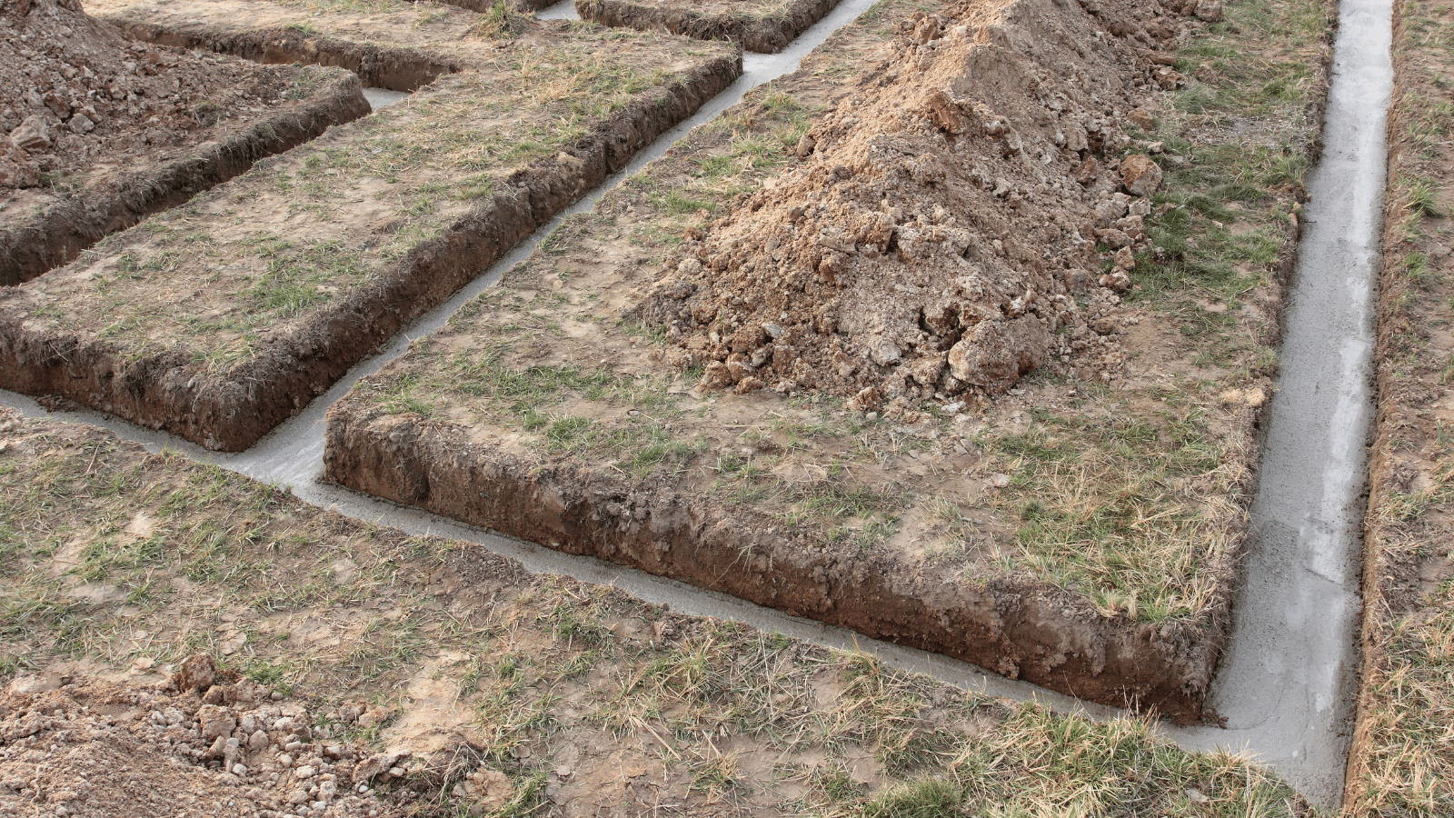 Бетон в траншее