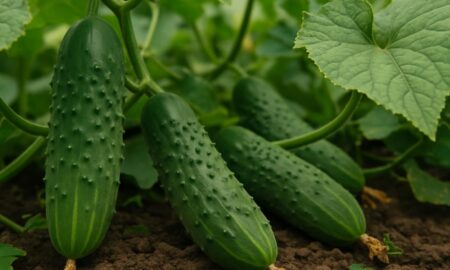 Огурцы на грядке