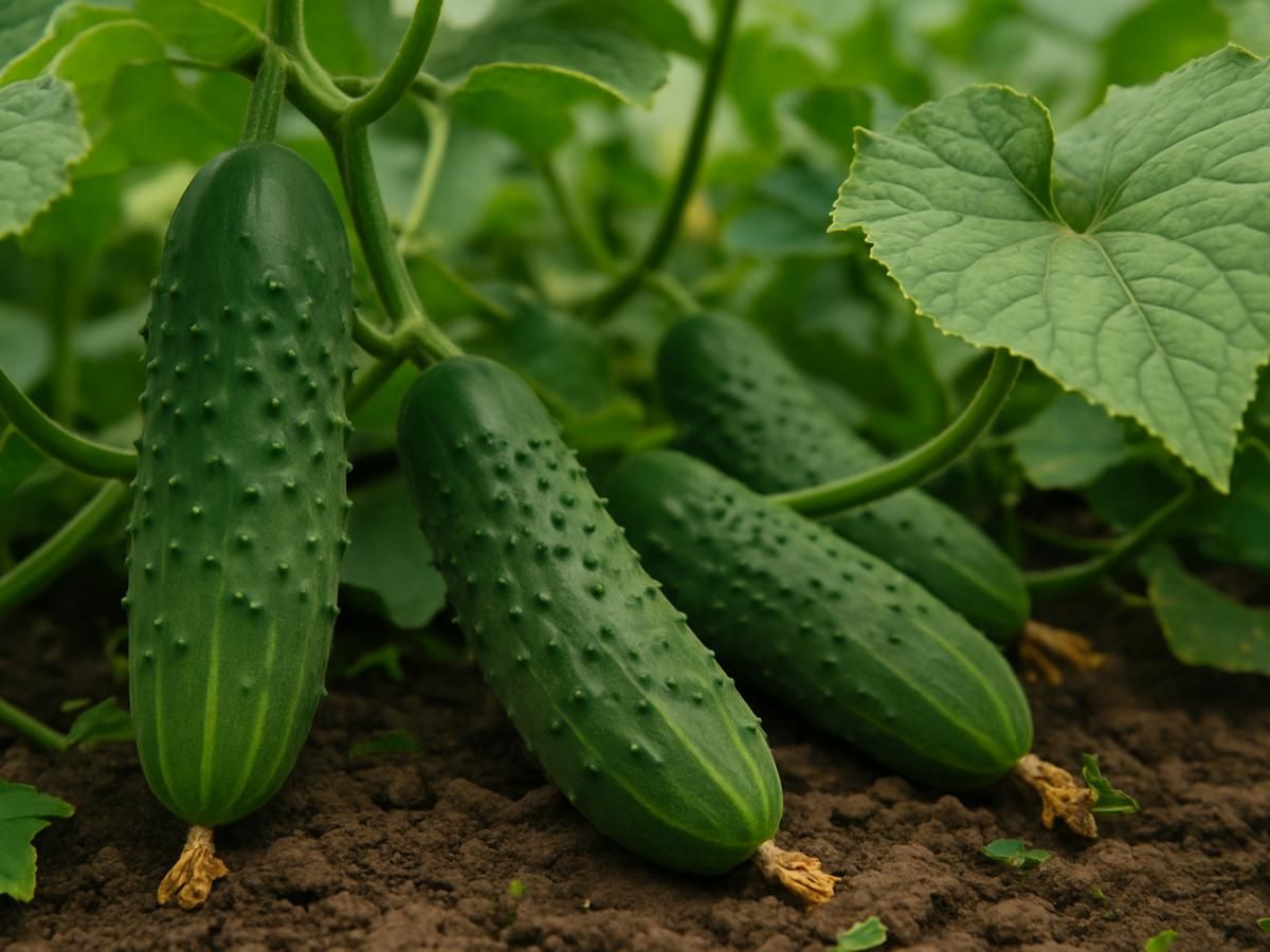 Огурцы на грядке