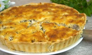 Пирог с грибами и курицей