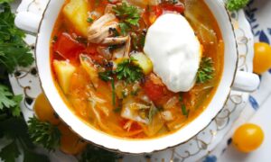 Савойские щи с курицей