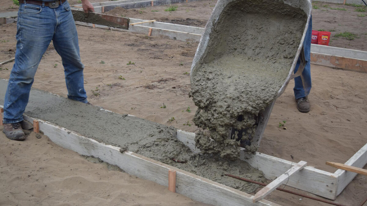 заливка фундамента