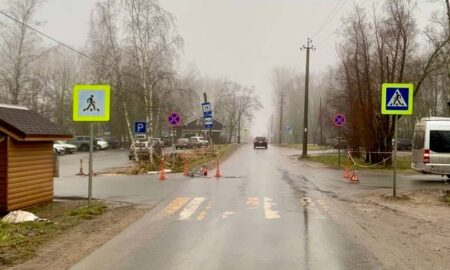 Проезжая часть на которой произошло ДТП.