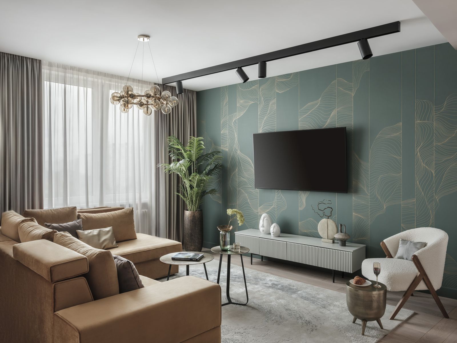 Ремонт в комнате современными материалами.