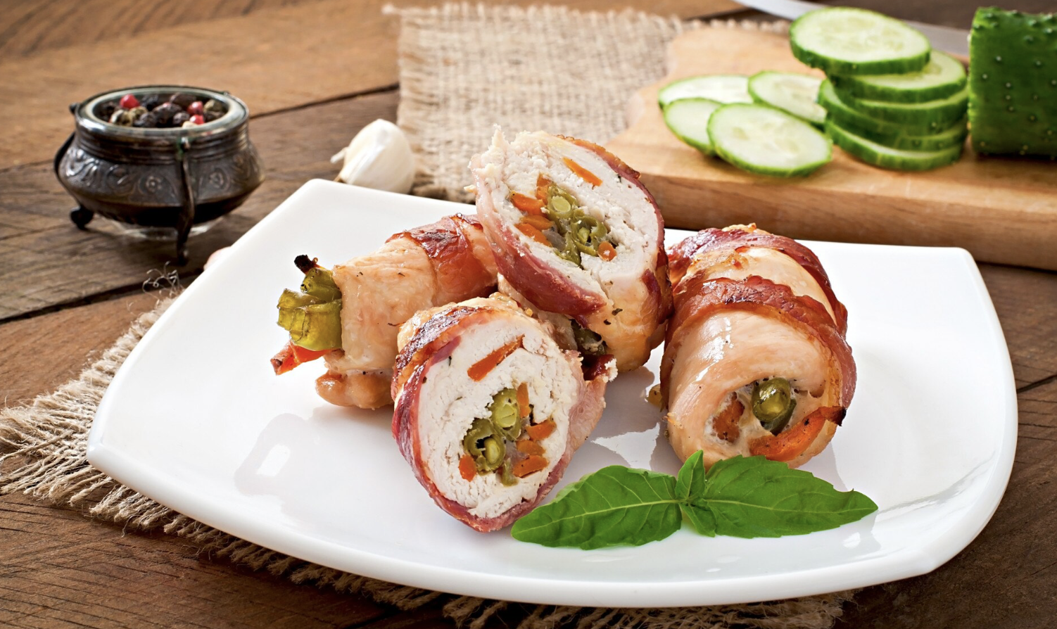 мясные рулетки с начинкой