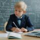 Мальчик решает примеры математические