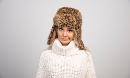 Модная зимняя меховая шапка