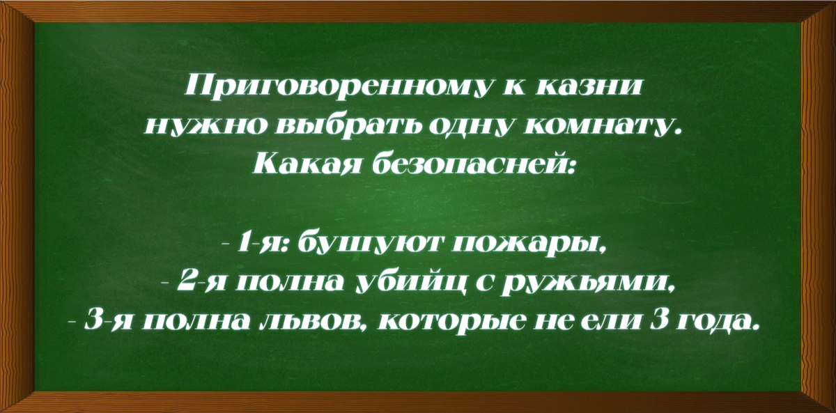 Задачка на логику с приговоренным к казни и комнатами