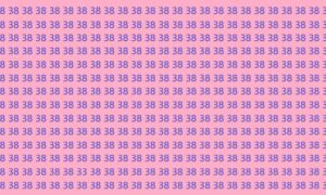 много чисел "38" на розовом фоне и одно число "33"