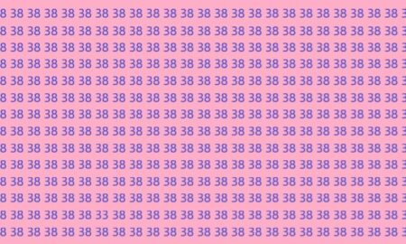 много чисел "38" на розовом фоне и одно число "33"