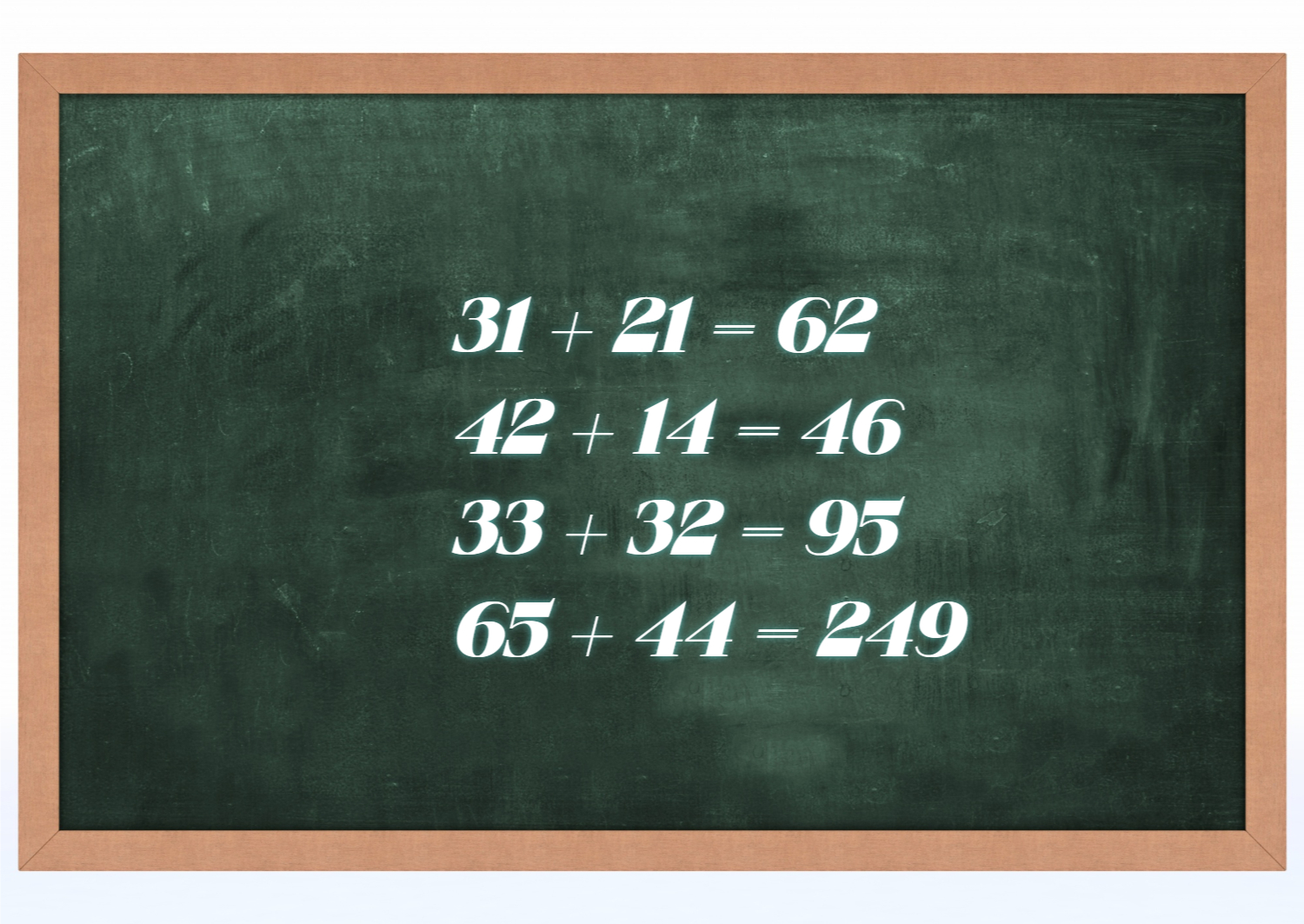 математические примеры на школьной доске