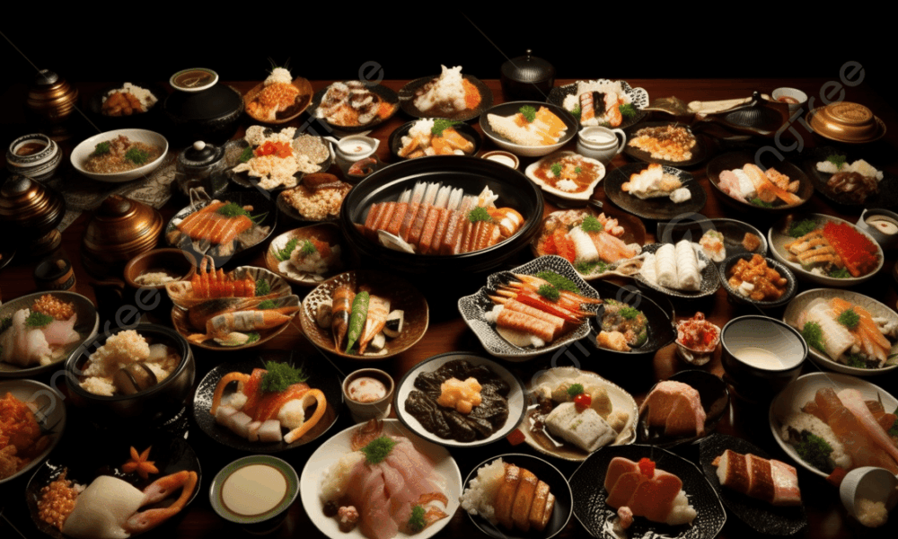 стол с едой