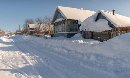 деревня зимой