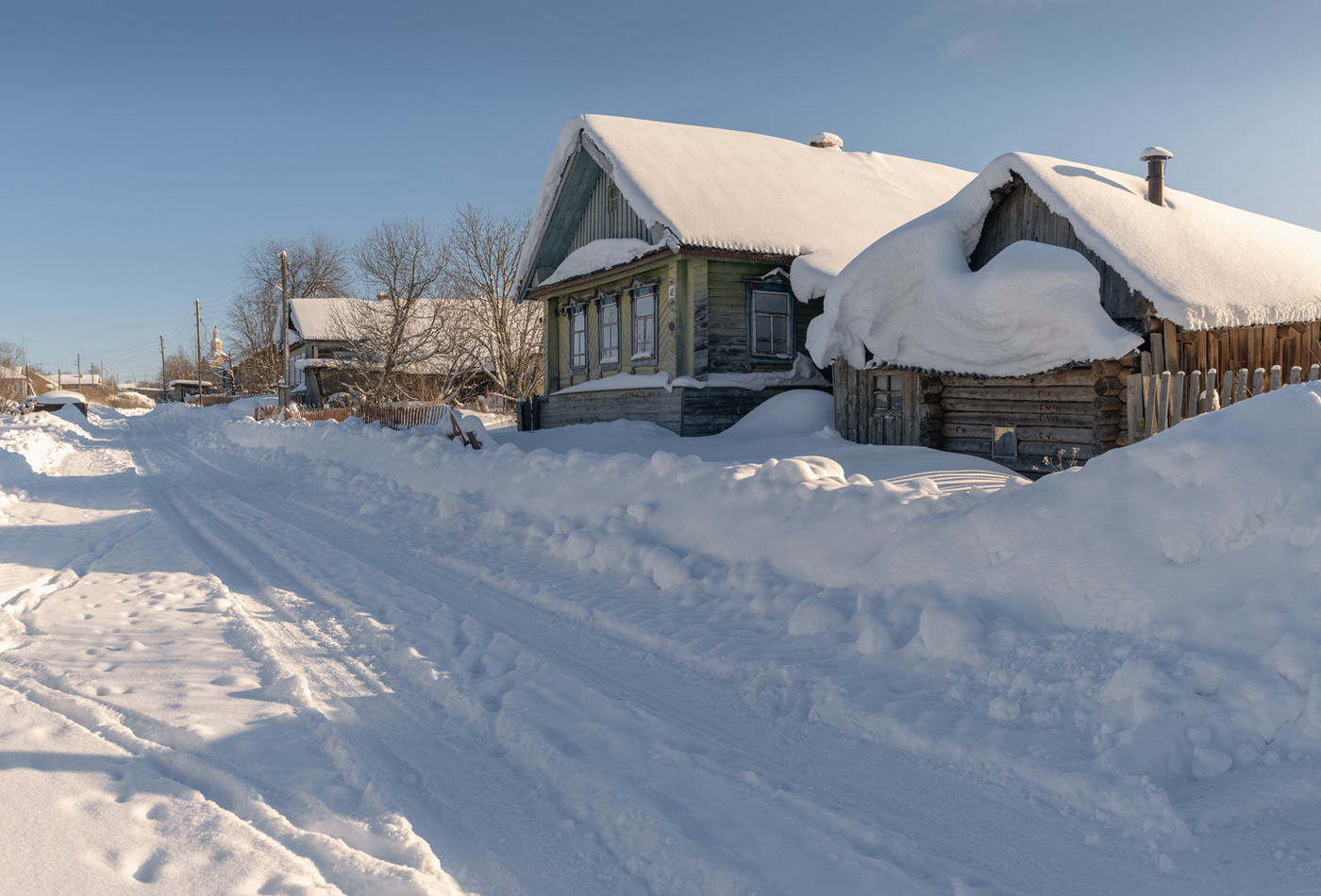 деревня зимой