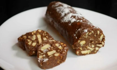 шоколадная колбаса с орехами