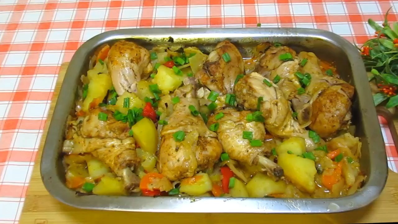 курица с картошкой