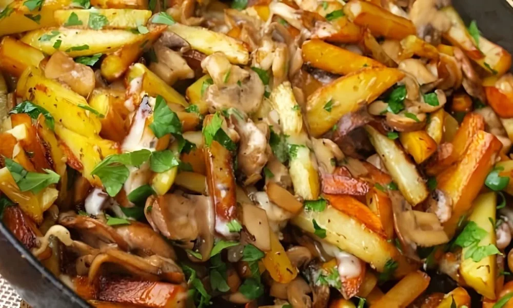 жареная картошка с грибами