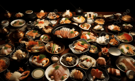 стол с едой