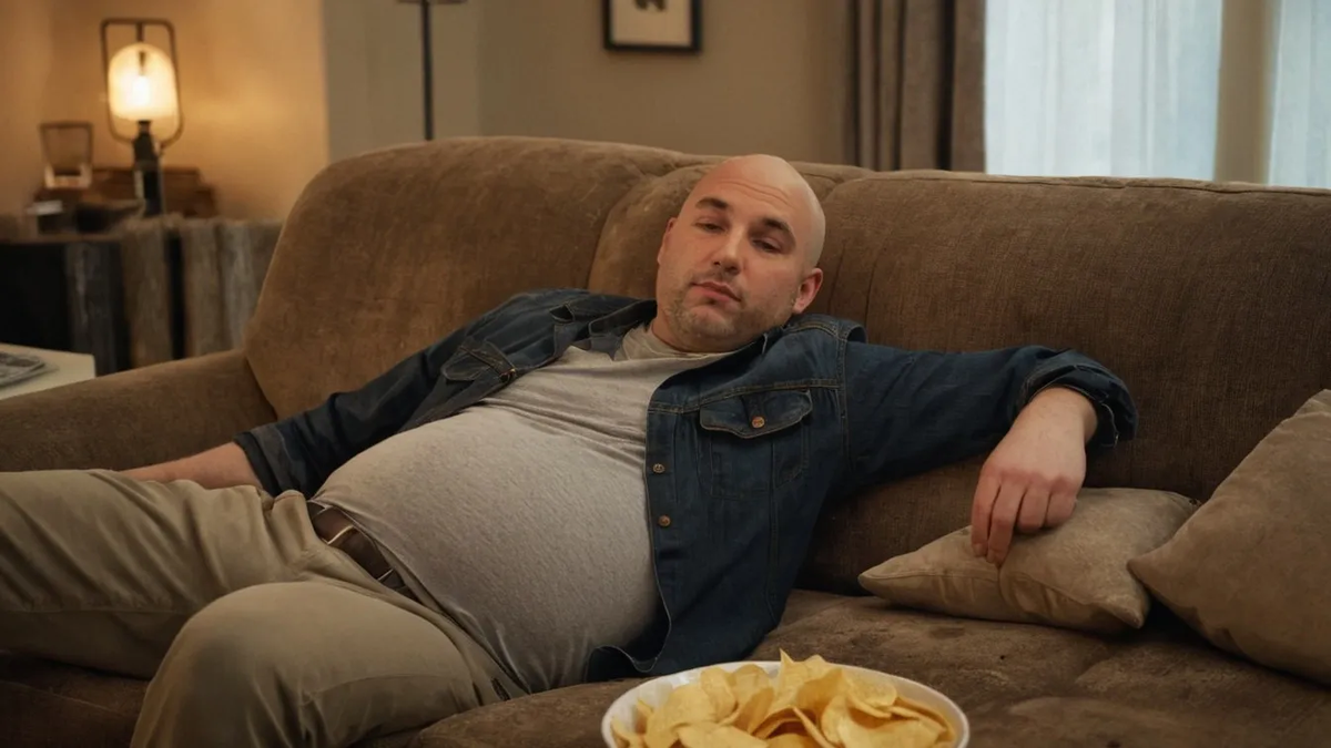 мужчина на диване