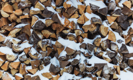 Дрова в снегу