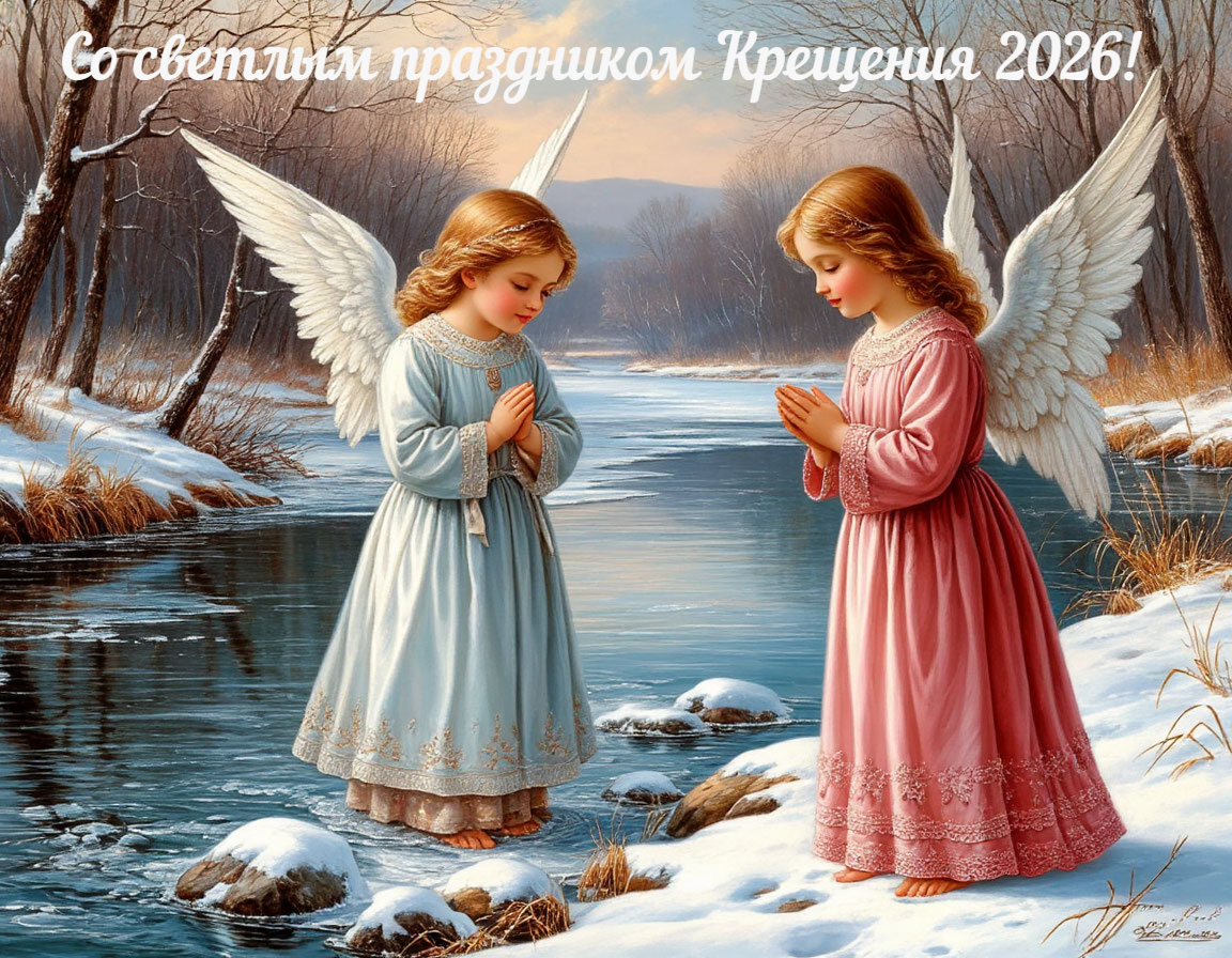 Красивая открытка с Крещением