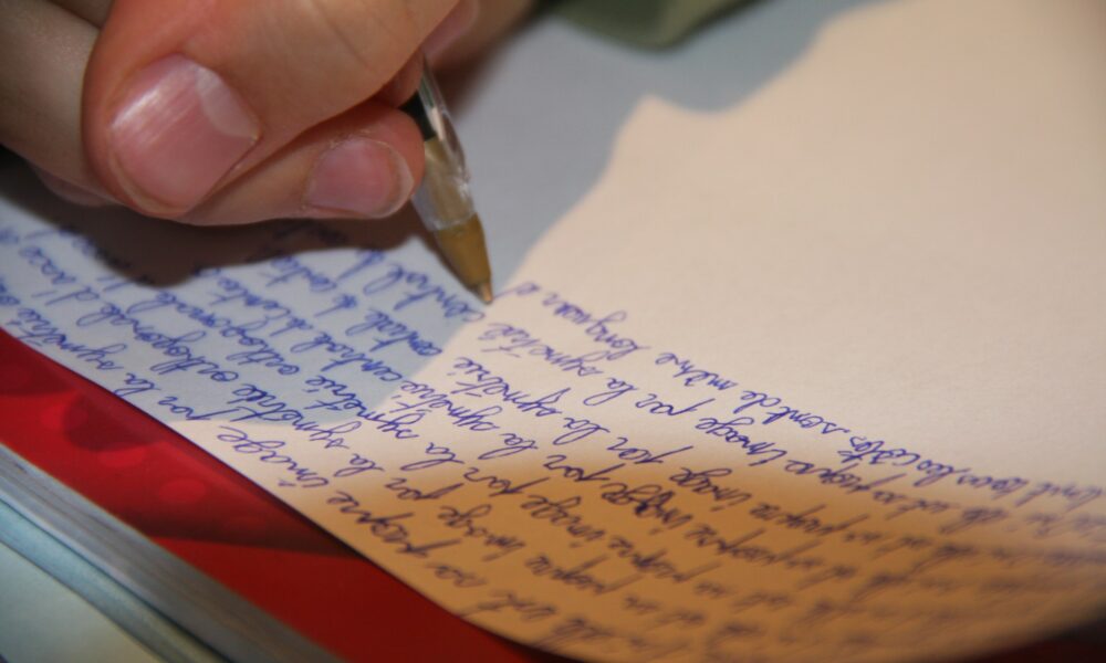 Пишет в блокноте