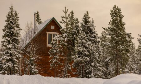 дачный дом в снегу