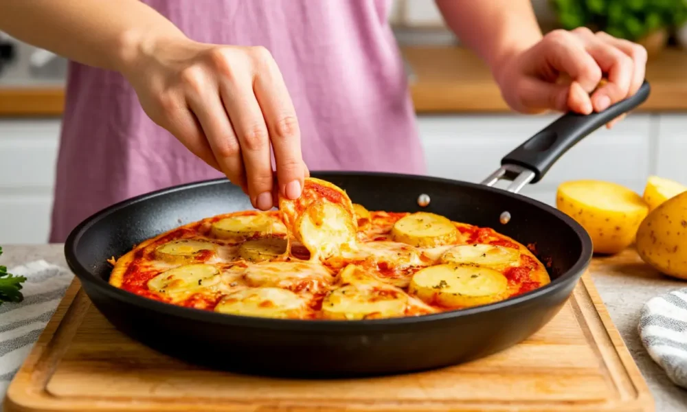 Картофельная лепешка с начинкой.