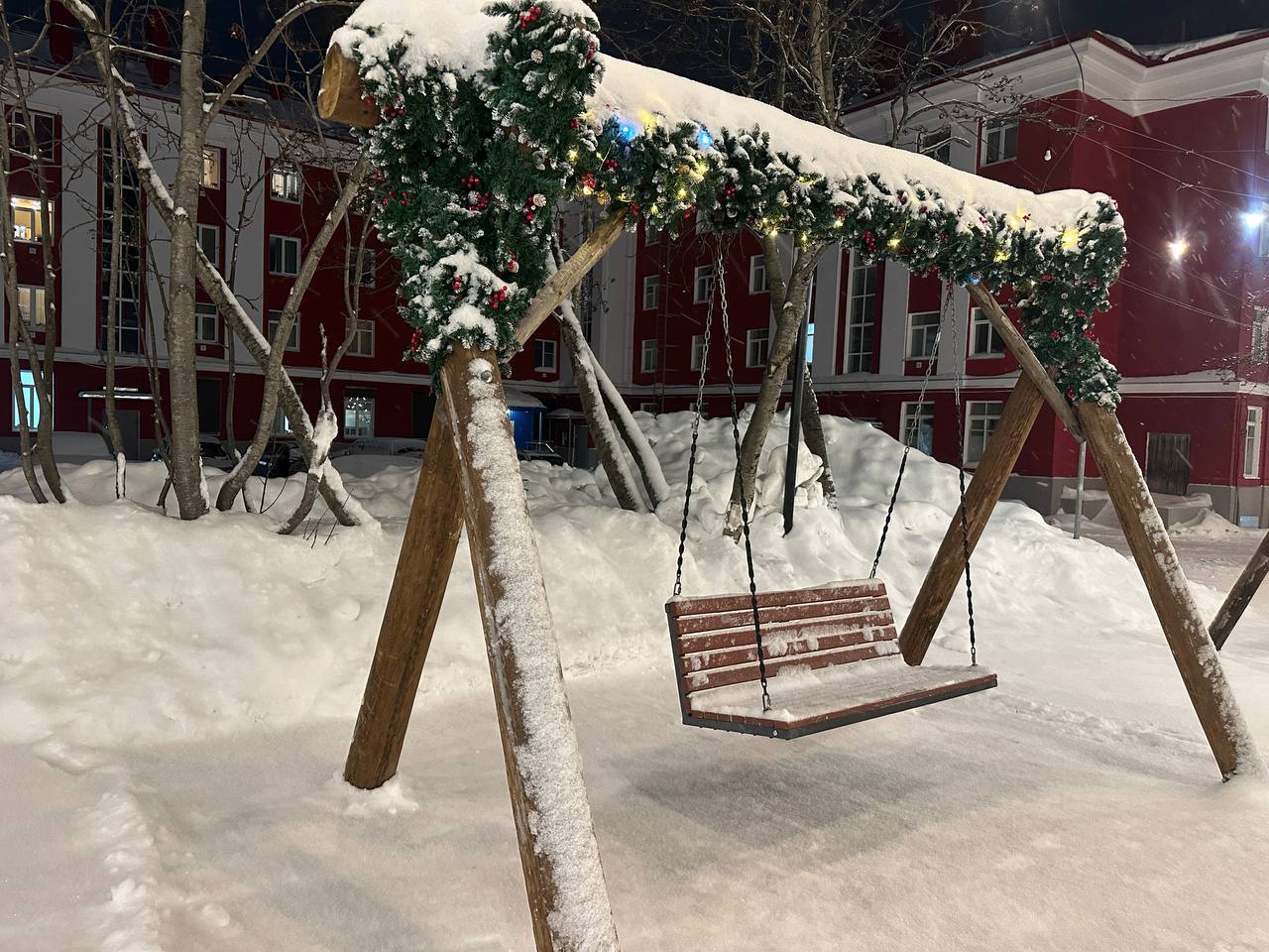 Зимняя скамейка